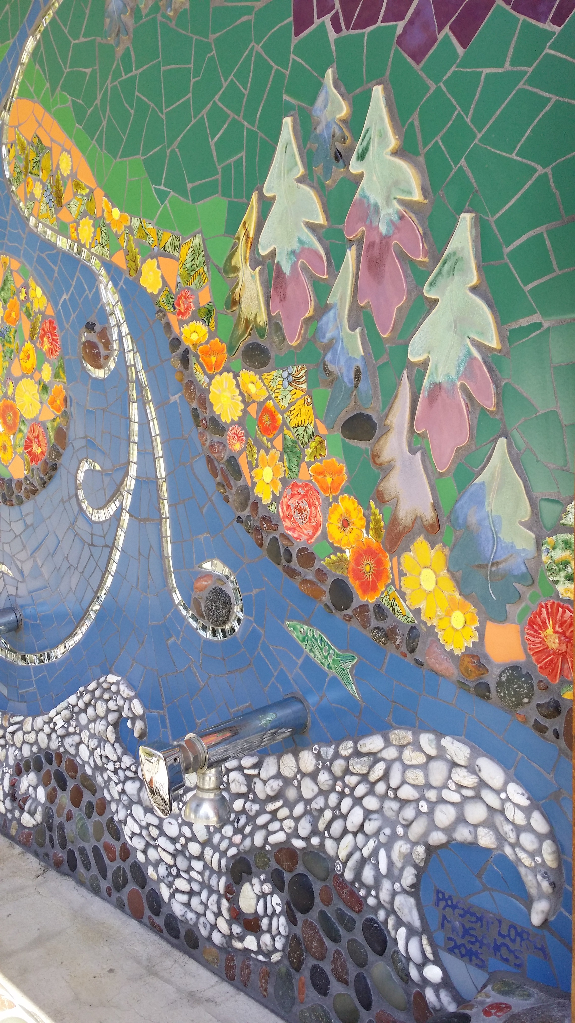 Camp Ocean Pines water shed mural Passiflora Mosaics