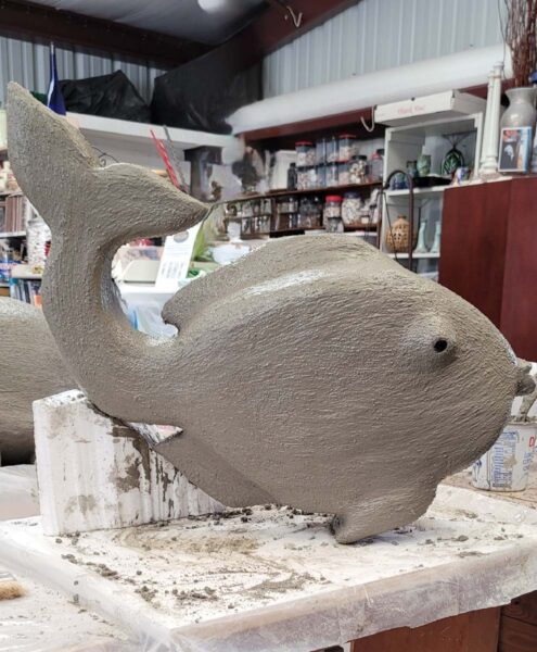 Making Styrofoam / Concrete Forms for Mosaic