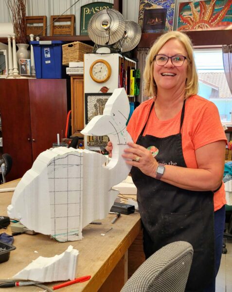 Making Styrofoam / Concrete Forms for Mosaic