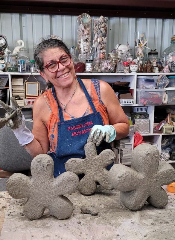 Making Styrofoam / Concrete Forms for Mosaic