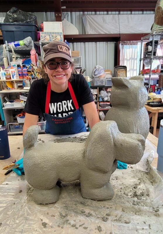 Making Styrofoam / Concrete Forms for Mosaic